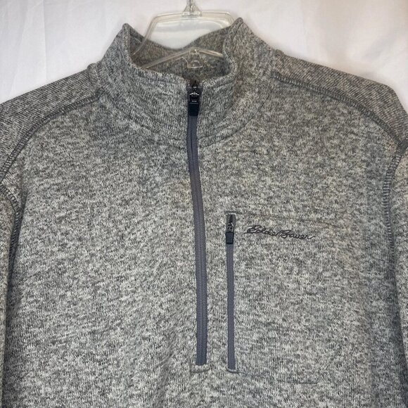 Eddie Bauer Men’s Gray 1/4 Zip Long Sleeve Fleece Pullover Sweater Sz 2XL Casual - Picture 2 of 7